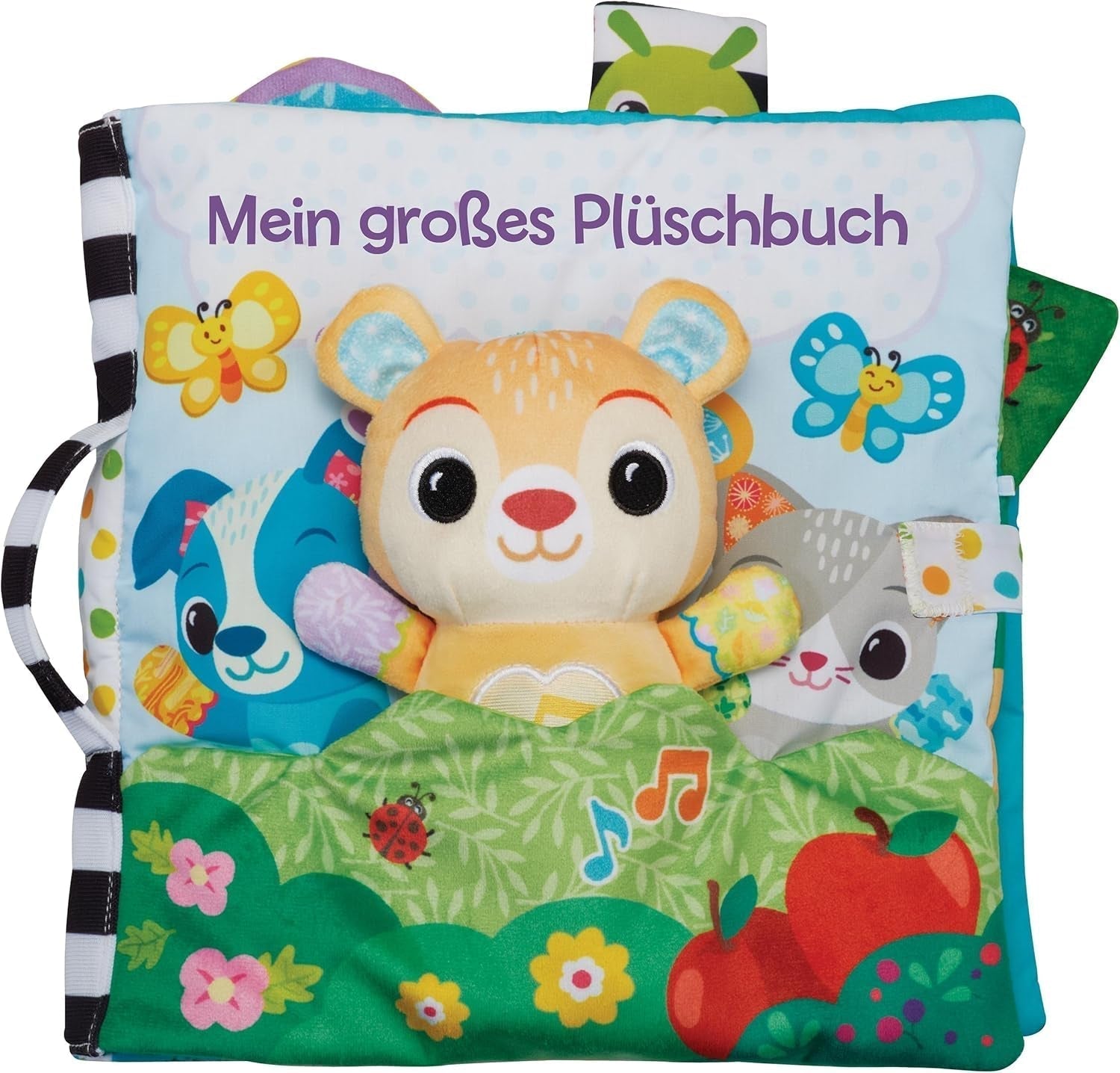 VTech Baby Moje velká plyšová kniha - Kniha/kniha Touch and feel s hudbou a zvuky - Látková kniha s pohyblivými prvky - Hračka pro motorické a smyslové dovednosti - Pro miminka a děti ve věku 3-24 měsíců Bebe Naty Shop Toys Výchozí název