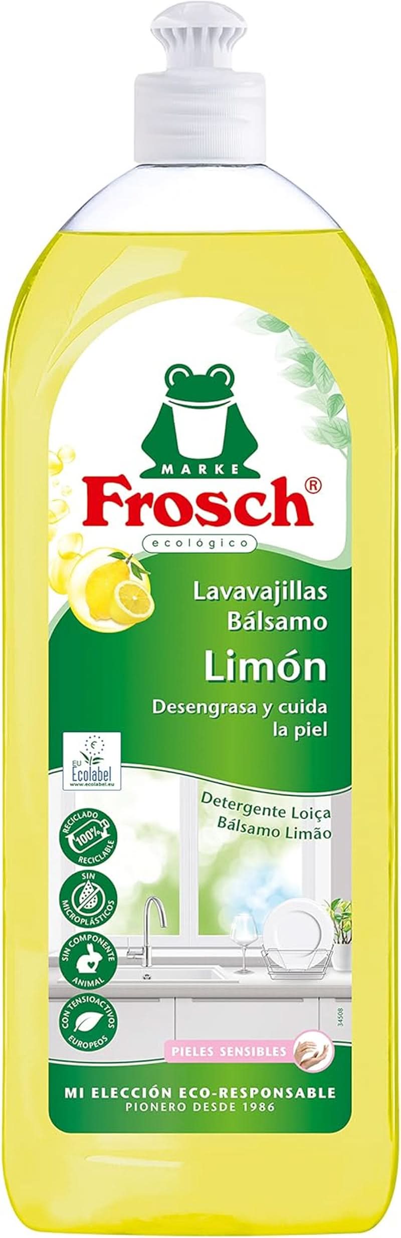 Tekutina na oplachování rukou, odmašťování a ochranu pokožky, dermatologicky testováno, 10 x 750 ml Naty Shop