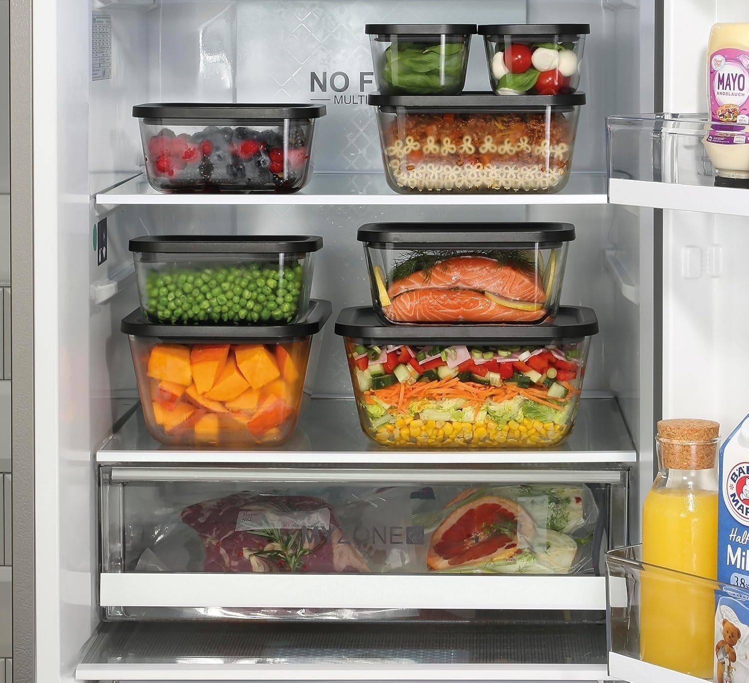 Vakuová souprava Küchenprofi EASYFRESH | Sada 7 kusů | 1x elektrická vakuová pumpa, 1x vakuová dóza S, M a L, 3x vakuové sáčky 22x21 cm | borosilikátové sklo, vysoce kvalitní plast | příprava a skladování Boxy na skladování potravin Naty Shop