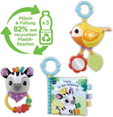 VTech Baby - Dárková sada Baby's Animal Friends - Sada hraček s látkovou knihou, Zpívajícím ptáčkem a Zebrou chrastítkem - Pro 0-24 měsíců Hračky pro miminka Naty Shop
