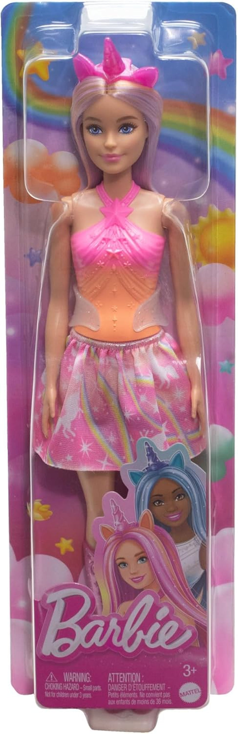 Panenky Barbie Unicorn s barevnými fantazijními vlasy, oblečky s barevným přechodem a fantasy doplňky na téma jednorožec, HRR13 Naty Shop Dolls
