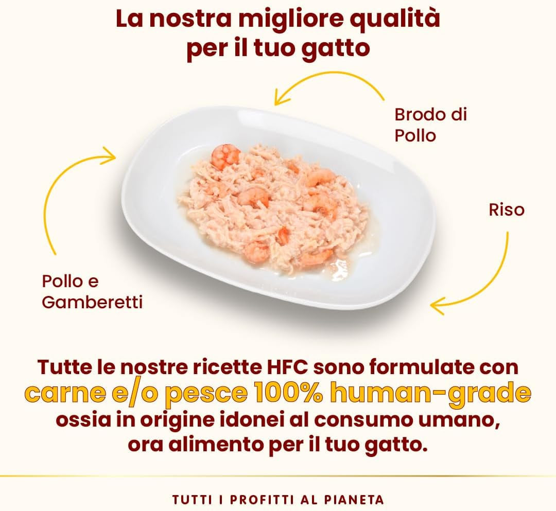 almo nature HFC Natural - Mokré krmivo pro kočky - s kuřecím masem - Lidská kvalita, Bez lepku, Monoprotein - 55g, balení 6 ks