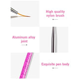 Sularpek Nail Art Liner Pinsel, 5 Stück Profi Detail Fine Nails štětec na gelové nehty, Nagel Pinsel Dünn Für Beauty Frauen Nagelstudio (5 Größen, Rosa)
