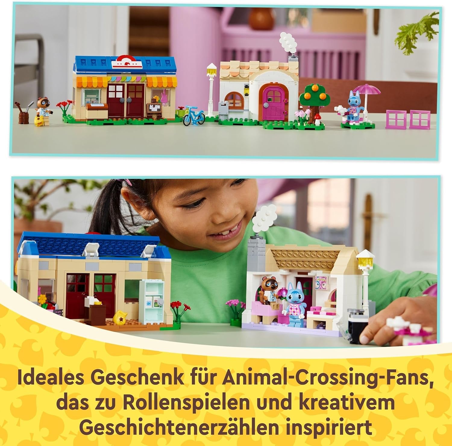 Sada LEGO Animal Crossing Nook's Shop a Sophie's House, kreativní hračka pro děti se 2 minifigurkami ze série videoher, dárek pro dívky a chlapce od 7 let 77050 Stavebnice Besuche den LEGO-Store
