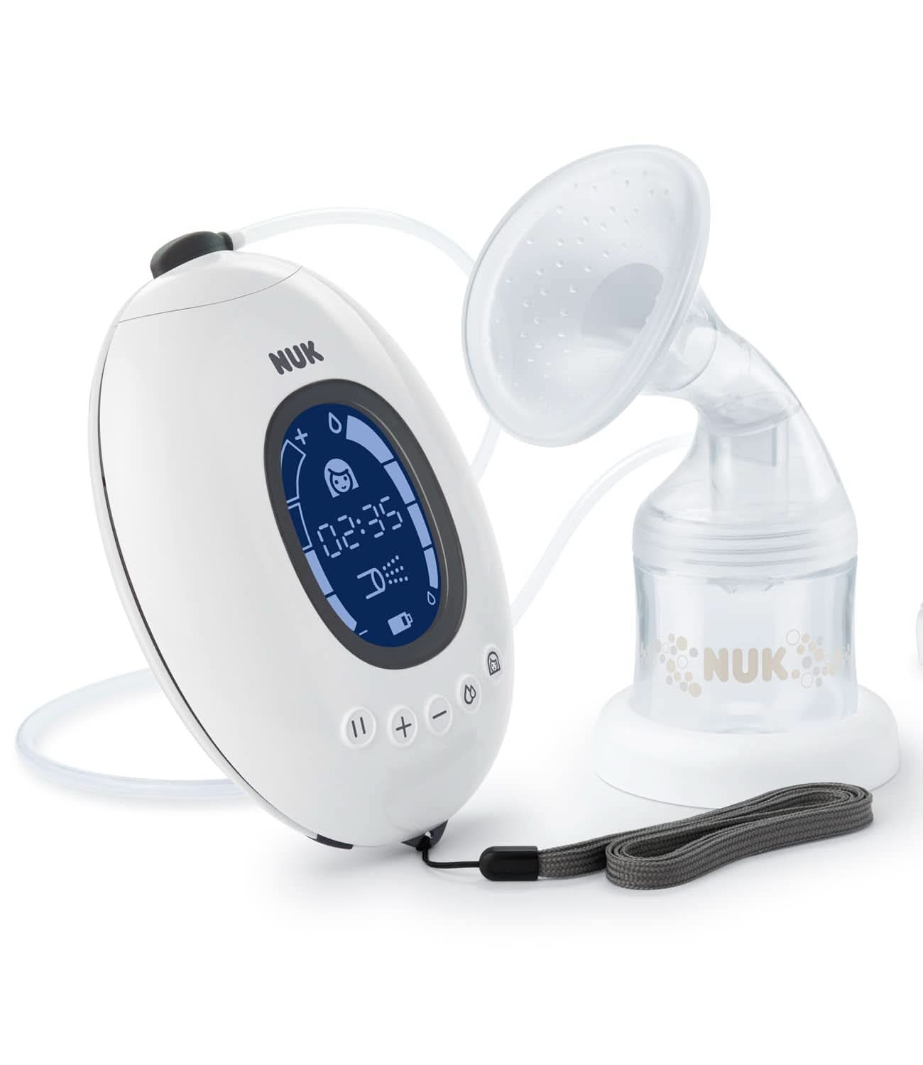 NUK Nature Sense dvojitá elektrická odsávačka mateřského mléka | S baterií, LCD displejem 2X nádobky na mateřské mléko 150 ml Příslušenství Jídlo a kojení Bebe Naty Shop Odsávačka mléka