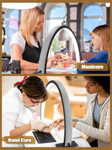 Kalolary Lampadaire, Lash Lumière Pour Extensions De Cils Regglable À 360°, 3000K-6000K Demi-Lune Lamp, Lamp De Beauté (Půlměsíční lampa)