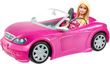 Păpușă Barbie și decapotabilă în roz cu sclipici, logo realist pentru anvelope, jucărie de la 3 ani, DJR55 Papusi Naty Shop Barbie