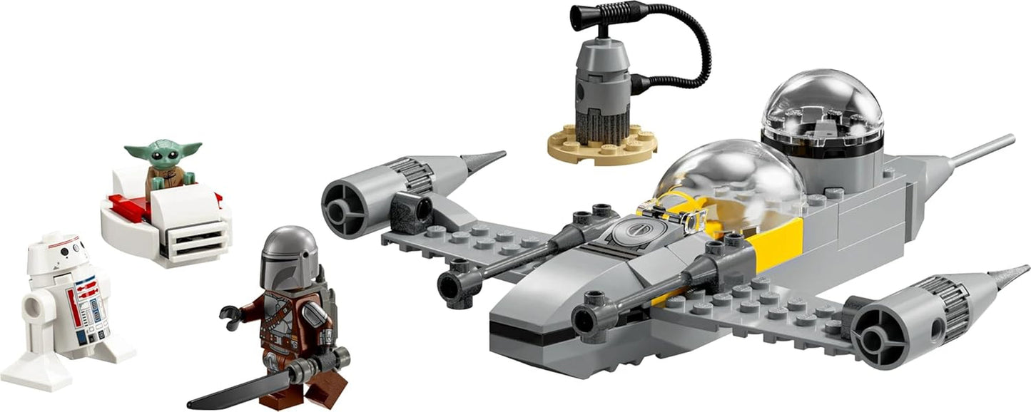 Hračka LEGO Star Wars 75410 Mandos a Grogus N-1 Starfighter s minifigurkami Mandaloriana, Grogu a R5-D4, včetně sestavitelného sloupu, startovací sady hvězdné lodi pro chlapce a dívky od 4 let Stavebnice Beuche den LEGO-Store