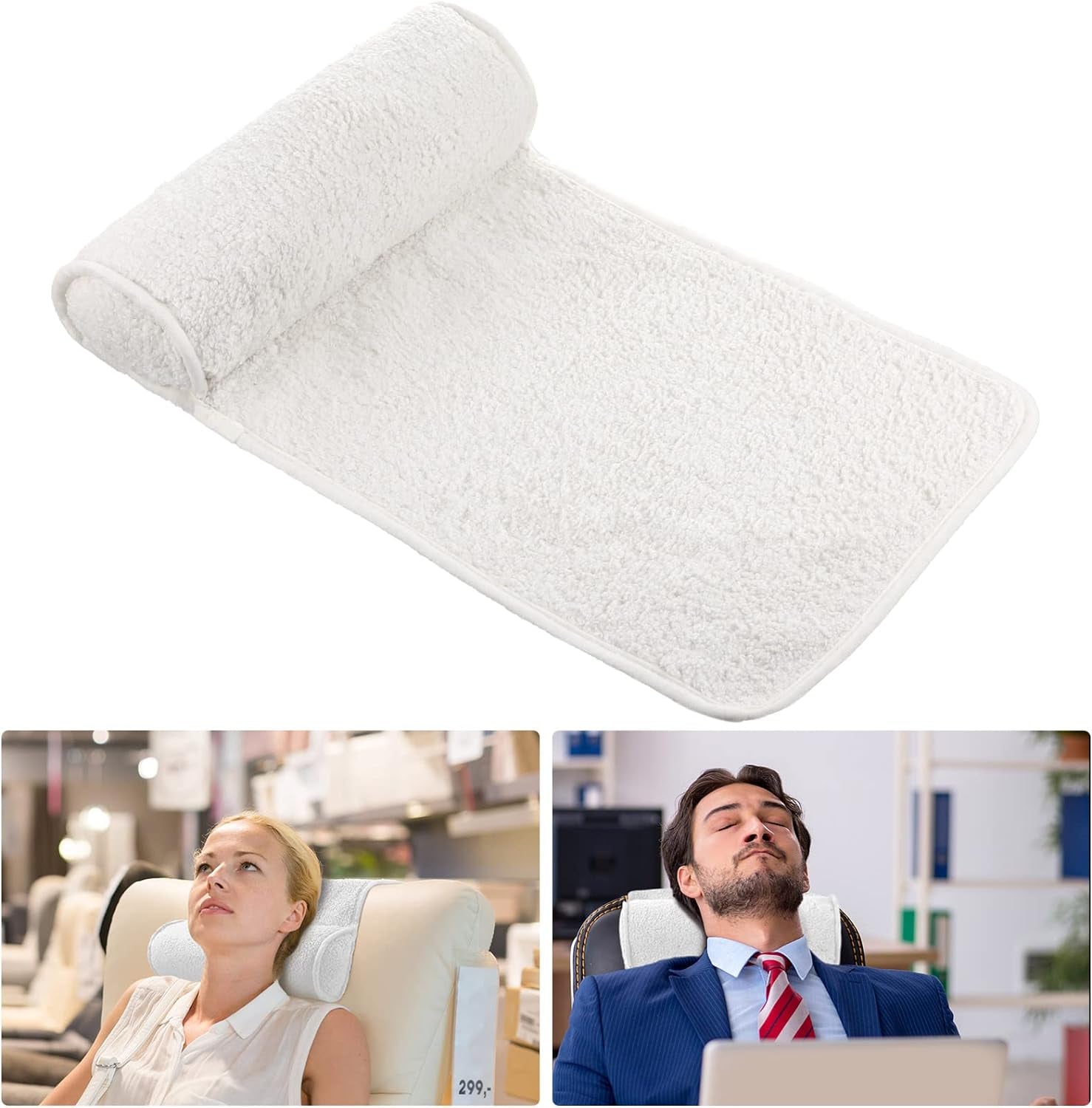 Chaise Lounge Neck Polštář pod hlavu Plyšový nastavitelný polštář Neklouzavá fleecová pohovka Polštář na podporu hlavy na cestování Domácí Chaise Lounge Pohovka Křeslo (černé)