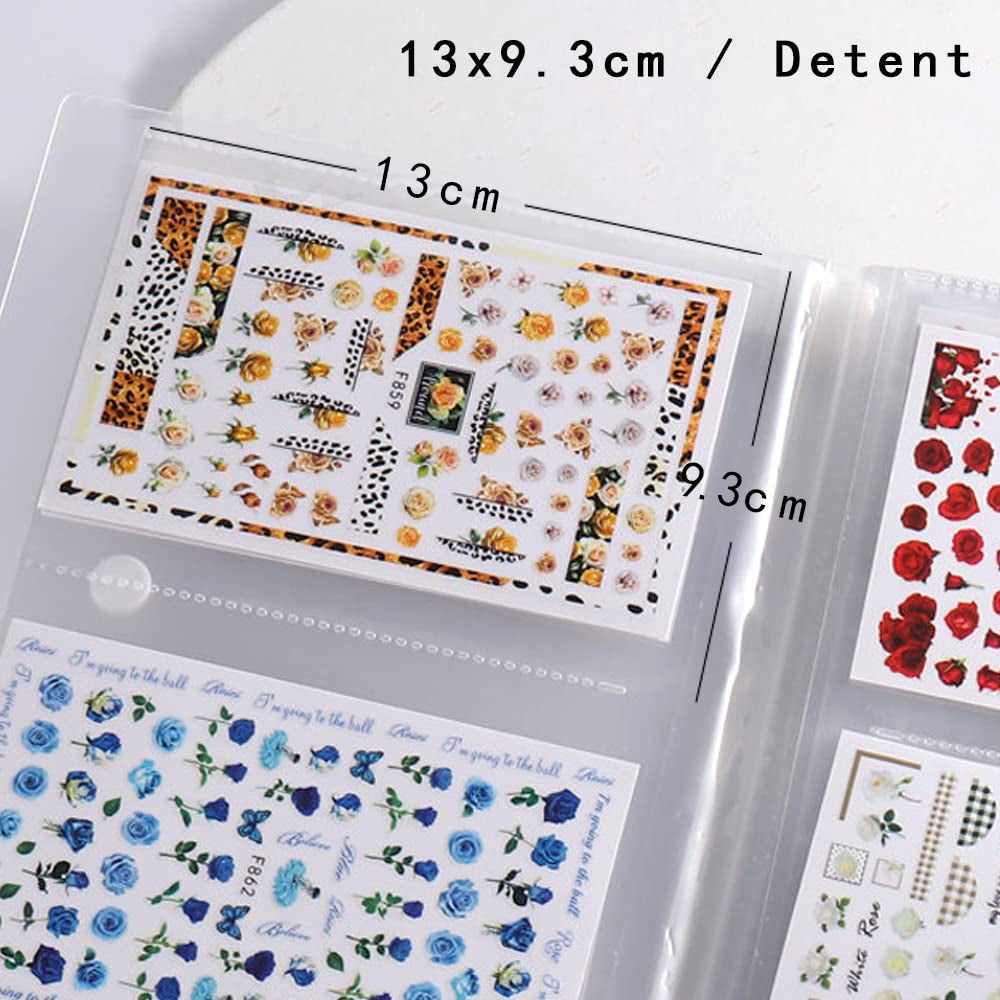 144 slotů Nálepka na zdobení nehtů Úložná kniha Blätter Samolepka na nehty Sammelalbum Samolepka na nehty Leerer Displayhalter Binder Buch Kunststoff DIY Nail Art Design Tools Für Nail Art Sticker