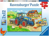 Puzzle Ravensburger pro děti - 07616 Staveniště a farma - Puzzle pro 3+ 2x12dílné puzzle Naty Shop Single