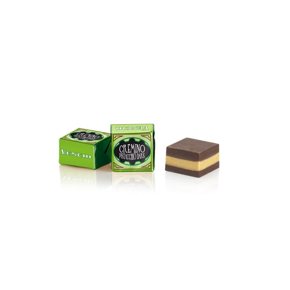 Venchi – Cremino hořká čokoláda s pistáciemi, pralinky v 1 kg sáčku, s hořkou čokoládou a celými pistáciemi, bez lepku, bez barviv a bez konzervantů