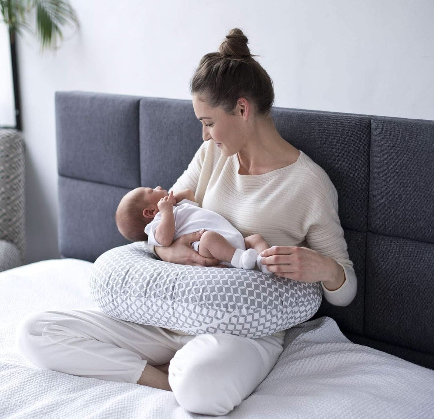 Ergonomický kojící polštář, Oeko-Tex Standard 100, béžová Doplňky Potraviny a kojení Bebe Naty Shop