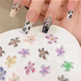 50 Stück 3D Blume Sada kousků na nehty, Bunte Nageldesign Zubehör, Nägel Charms Und Nagel Art Charms, Perfekt Für Nailart, Maniküre Dekoration Und DIY Nageldesign