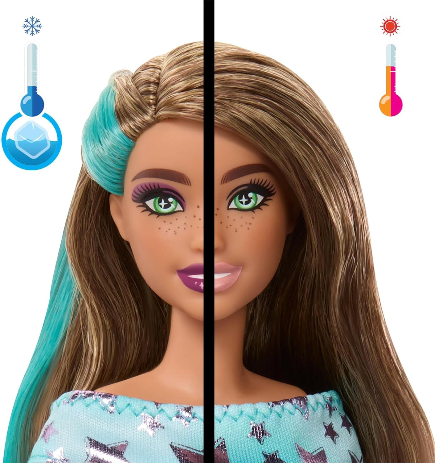 Party panenka Barbie rozbalená a doplňky Birthday Pet Series 10 Překvapení Party Star Set včetně efektu měnícího barvu a dortových dekorací JFG72