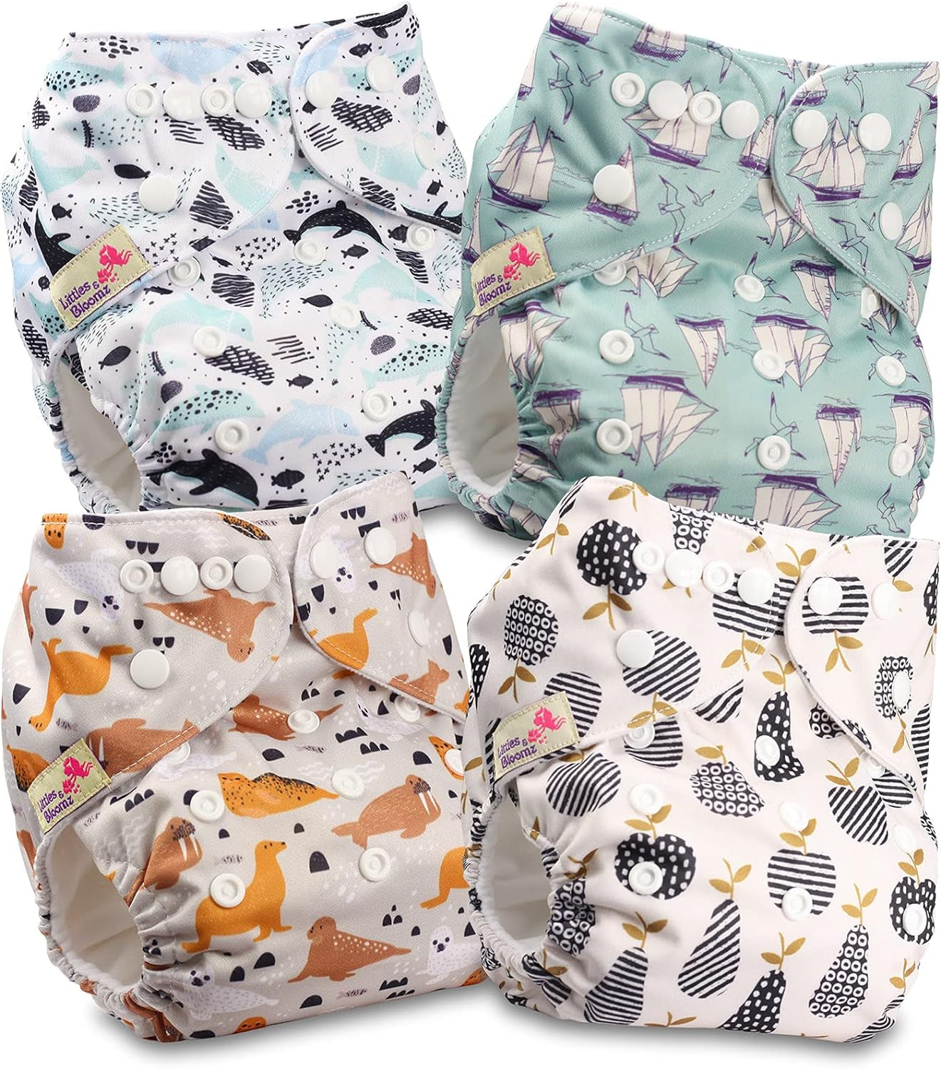 Littles a Bloomz FLP2-0406 Standard Clip opakovaně použitelná plena, 4 plenky