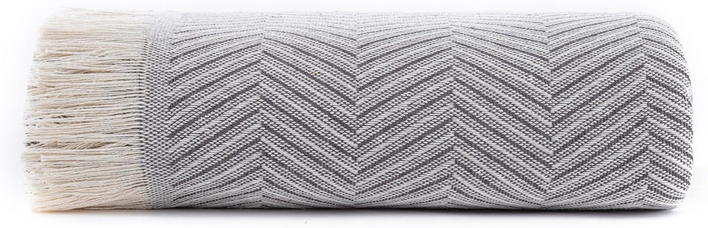 Todocama multifunkční přehoz, přehoz, přehoz, potah na pohovku, jarapas, vzor rybí kosti (230 X 260 Cm, pískově béžová). Postele a přikrývky Besuche den Todocama-Store Tmavě šedá 230 X 260 Cm
