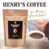 Henry's Macadamia Coffee 1000g - naše rafinovaná gurmánská káva s nejlepšími příchutěmi - řemeslně pražená - prémiová kávová zrna