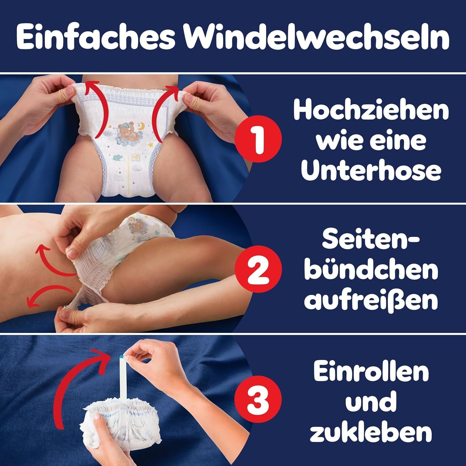 Pleny Pampers Night Pants velikost 6, 138 kusů, 13kg-19kg, poskytují extra ochranu po celou noc.
