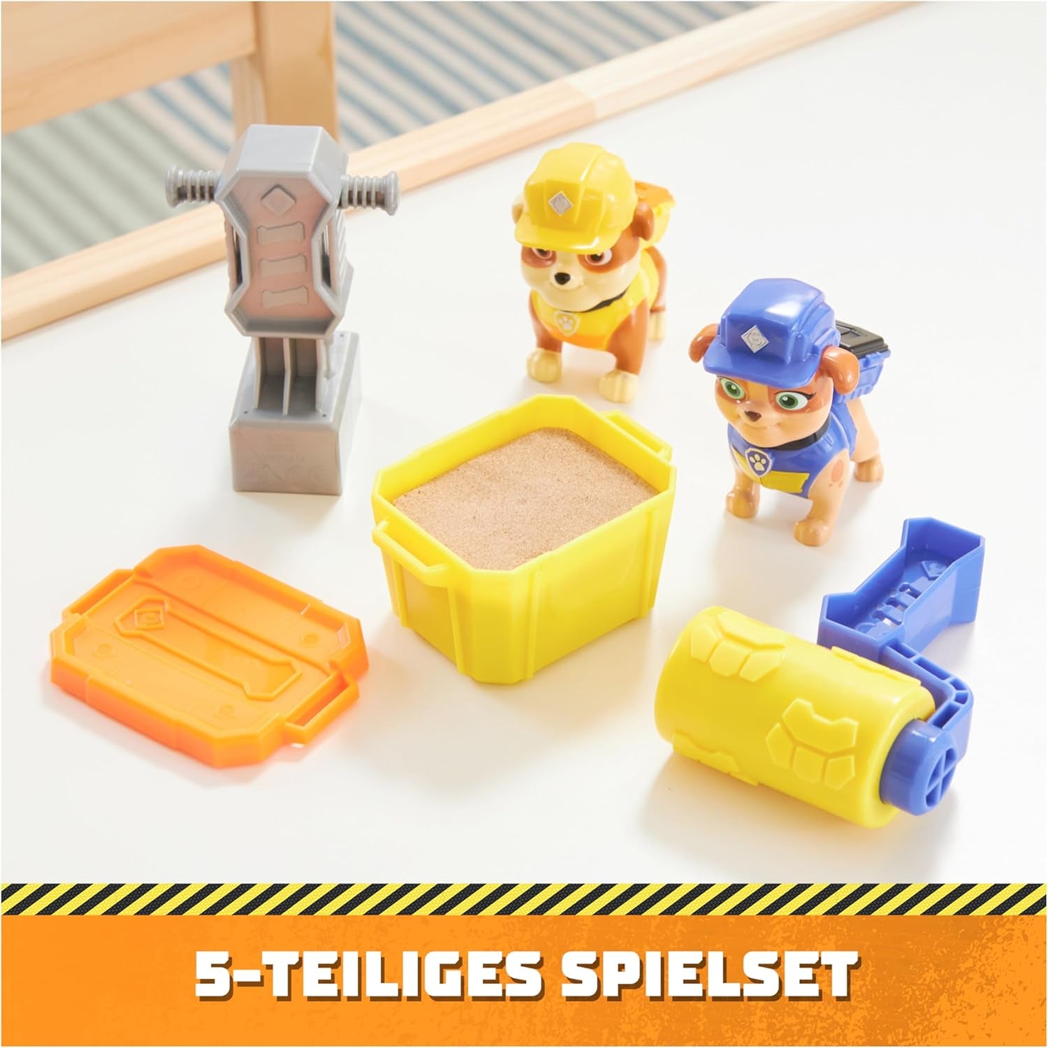 Rubble & Crew - Sada akčních figurek Rubble & Mix, 2 stavebnice a 85G kinetický stavební písek, hračka vhodná pro děti od 3 let akční figurky Naty Shop