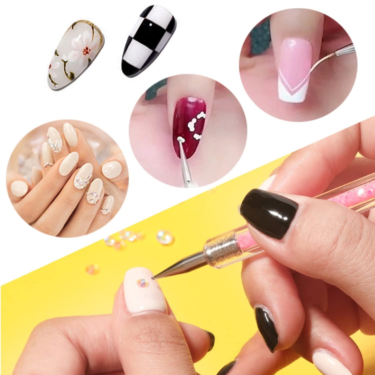 Nagel Pinsel 5 Stück Nagel Art Fineline Pinsel, Nagel Pinsel Set Pinsel Für Nagellack Nail Brush Nagellack Pinsel Art Pen Für DIY Nail Art Design. (Paint-1)