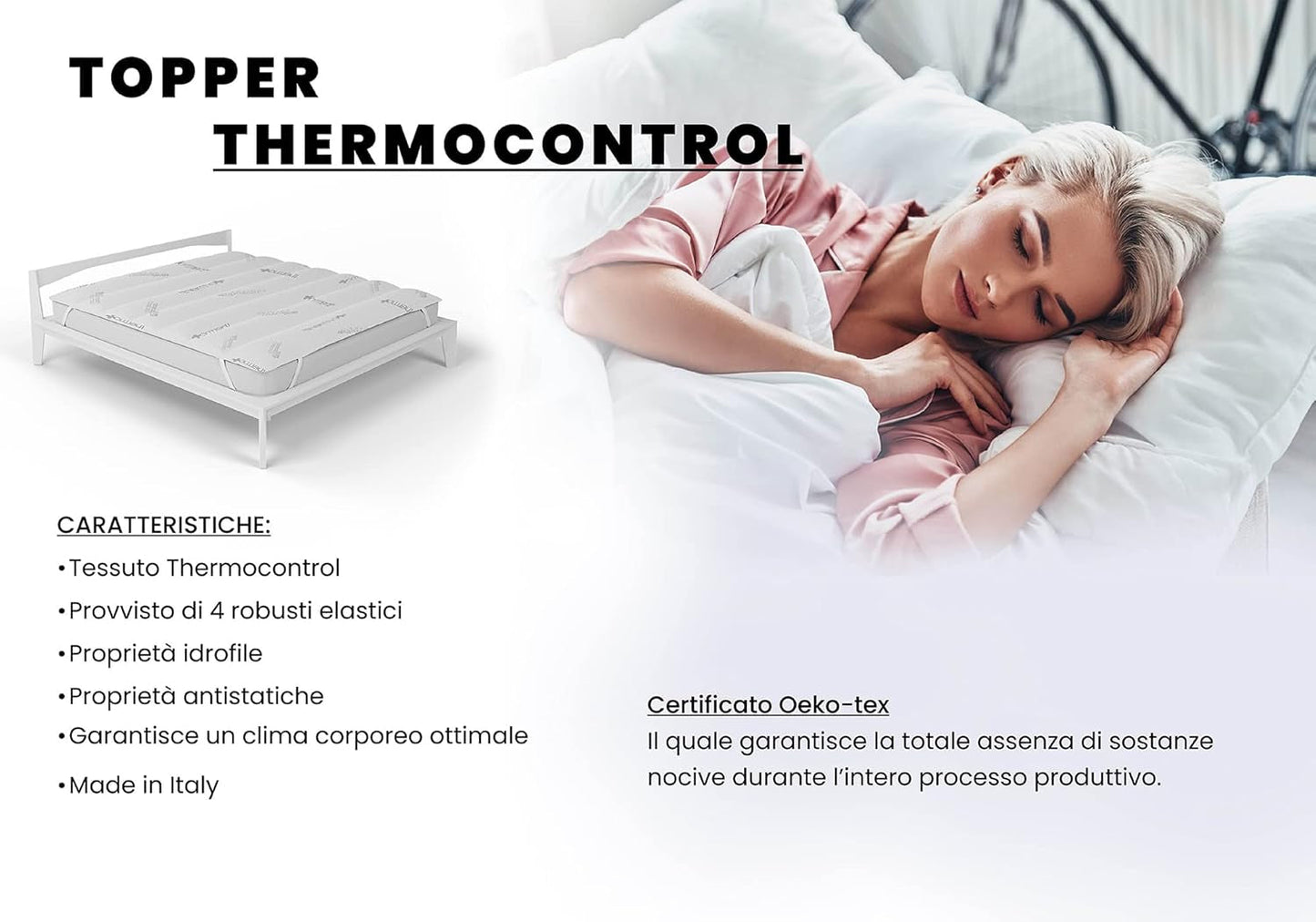MB Home Italia, Topper, Thermocontrol, Double 160X195 Cm Přikrývky a přikrývky Naty Shop