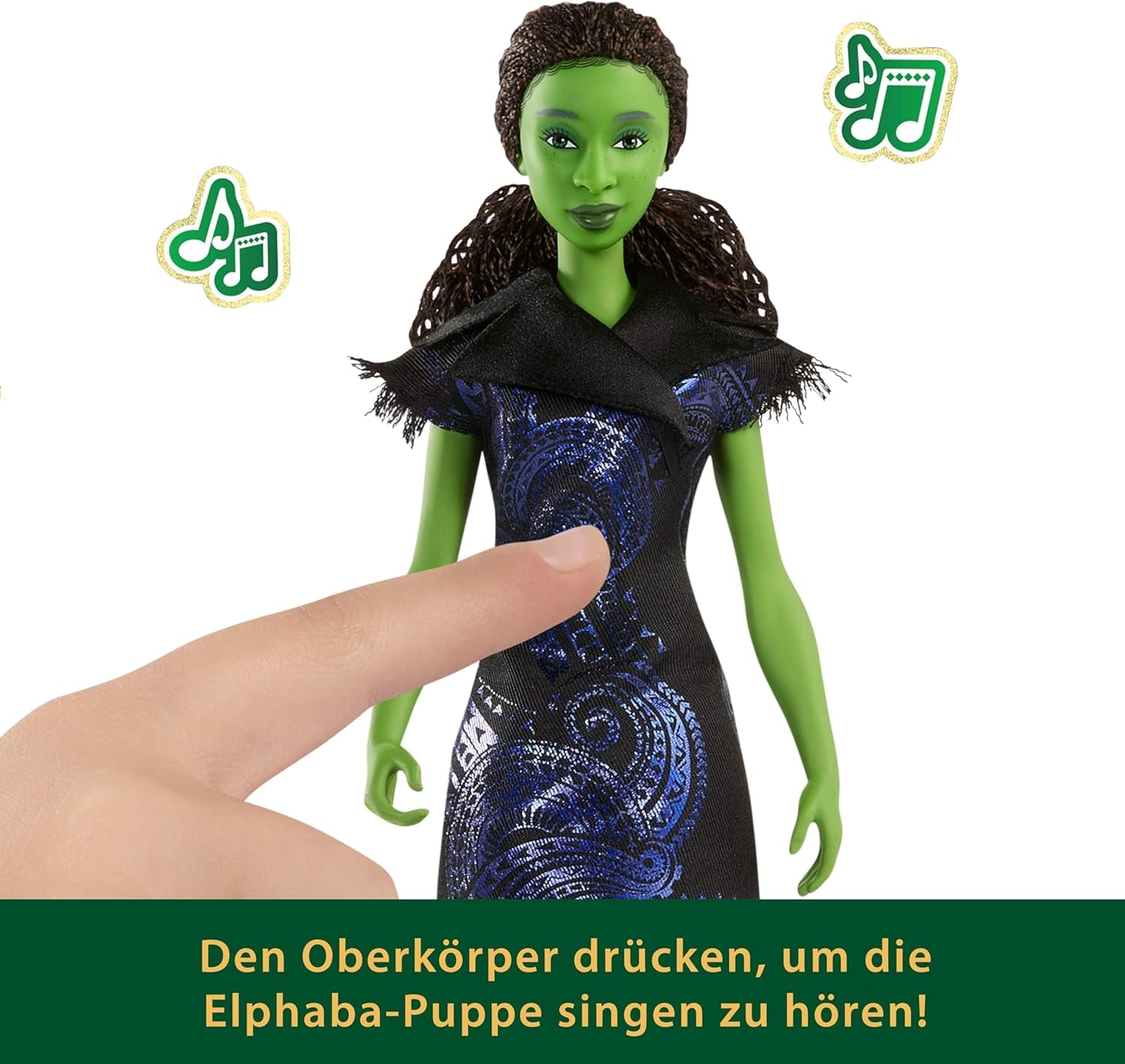 Mattel Wicked: For Good Singing Elphaba Fashion Doll od Universal Pictures s odnímatelným oblečením inspirovaným filmem zpívá „for Good“ v angličtině, JFM09