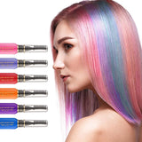 Okamžitá barva na vlasy 6 barev Dočasná řasenka na vlasy pro dívky a ženy Smývatelné vlasy Chalk Rainbow Hair Mascara Barva na vlasy pro karneval Halloween Cosplay Party Narozeniny (A) Naty Shop Hair Dye