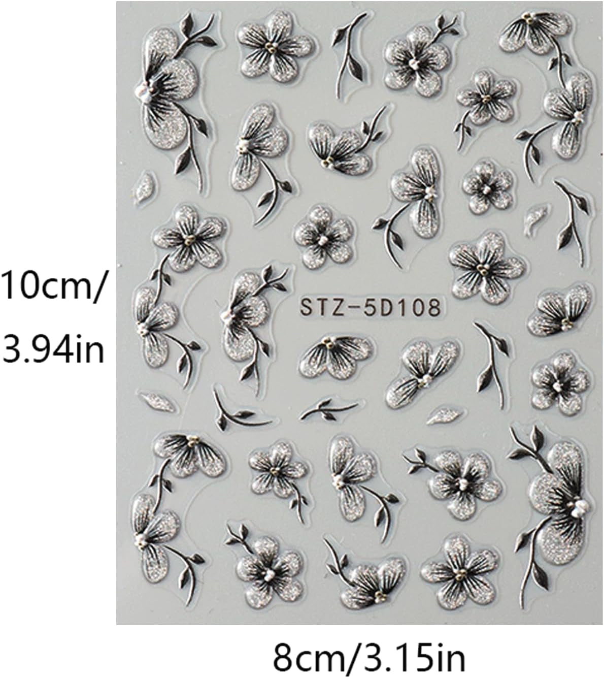 JMEOWIO 6 Blatt 3D Nálepka na nehty Blumen Nálepka na nehty Selbstklebend Nagelaufkleber 5D Stereoskopické Frühling Letní Blumen Dekorace Nageldesign Zubehör