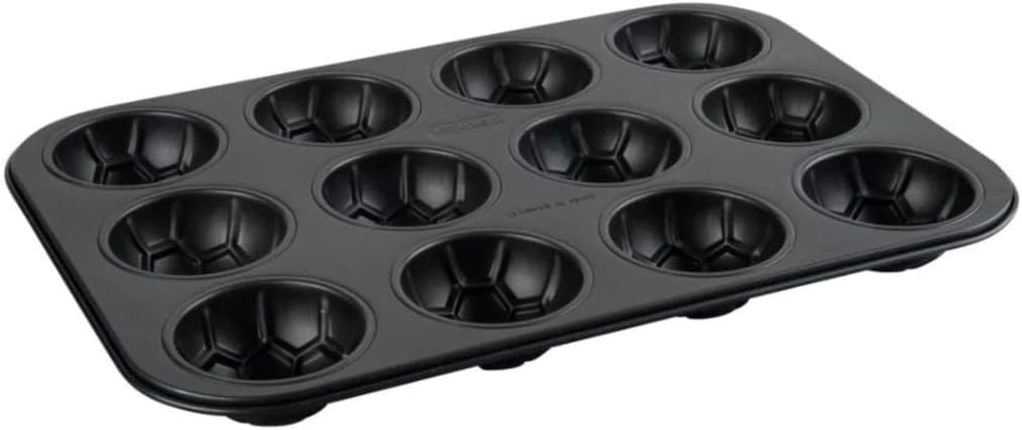 Zenker 12Er Muffinform – Muffinbackblech Für Muffins Und Cupcakes Aus Der Serie Fotbalové pečení – Hitzebeständiges 12Er Muffinblech Mit Antihaftbeschichtung, Schwarz Formy a plechy na pečení Naty Shop