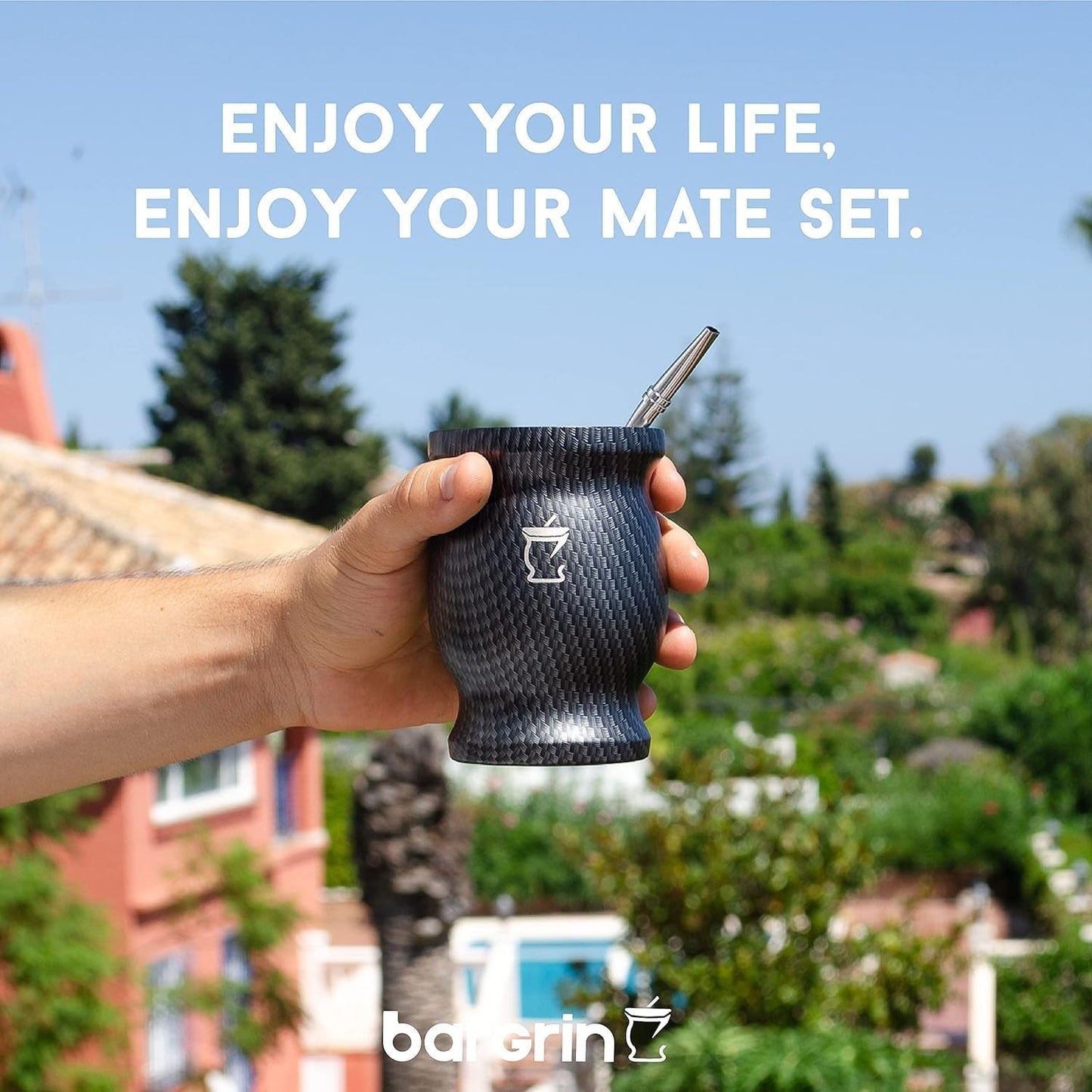 Čajová sada Mate - Hrnek Mate - Sada Mate a Bombilla - Šálky na čaj - Dvoustěnný design Hrnek Mate - Sada hrnků Yerba Mate