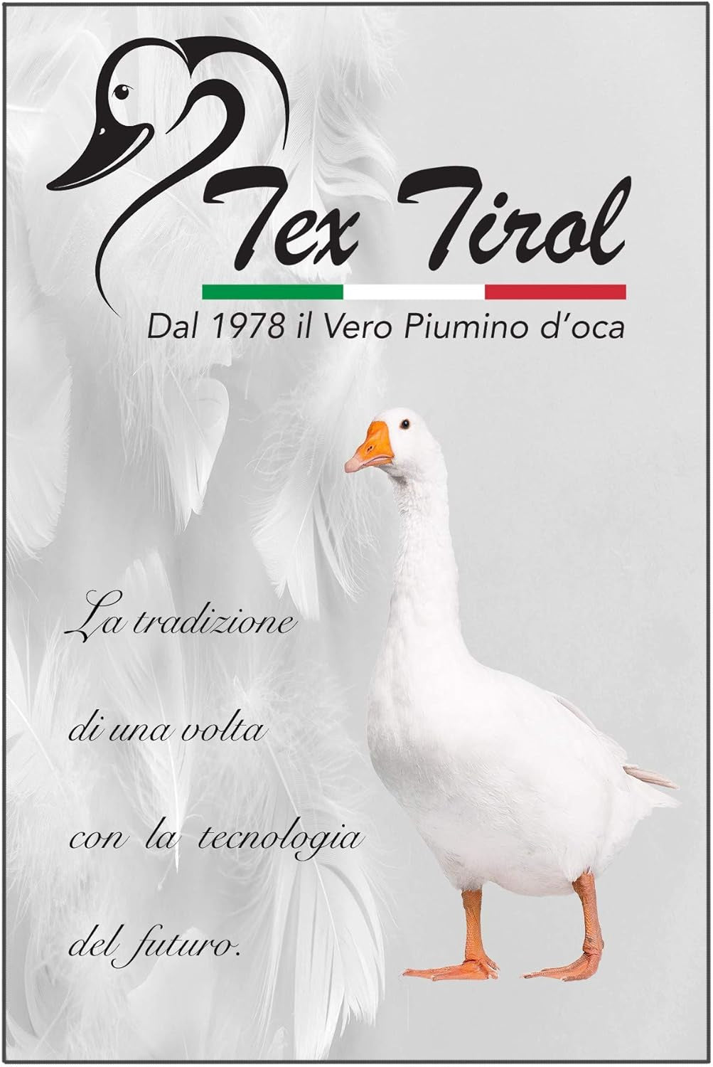 Polštář Dolomiti Tex Tirol, prachové peří, husí peří standardní polštáře Naty Shop