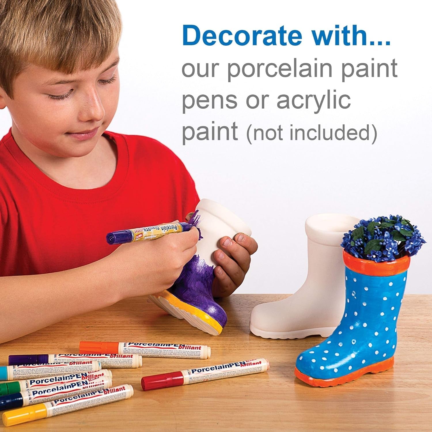 Baker Ross 'Wellies' keramické hrnce pro děti (2 ks)