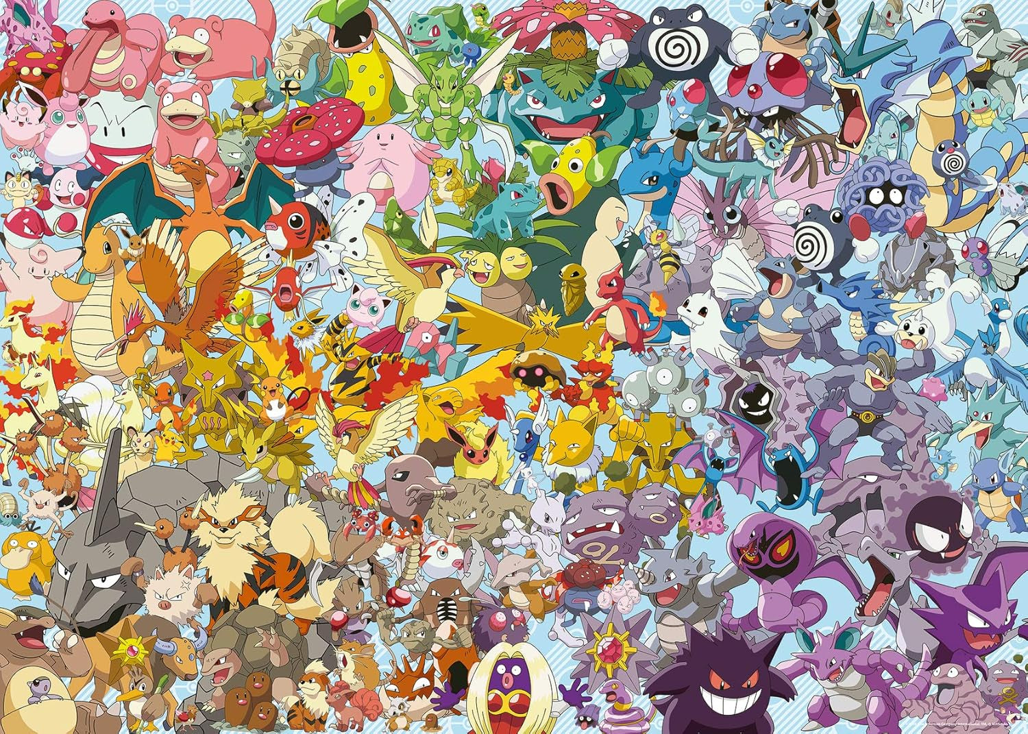 Ravensburger Puzzle 1000 Piece 12000460 Challenge Pokémon - Všech 150 Pokémonů z první generace jako náročné puzzle pro dospělé a děti od 14 let Puzzle Naty Shop Old Design