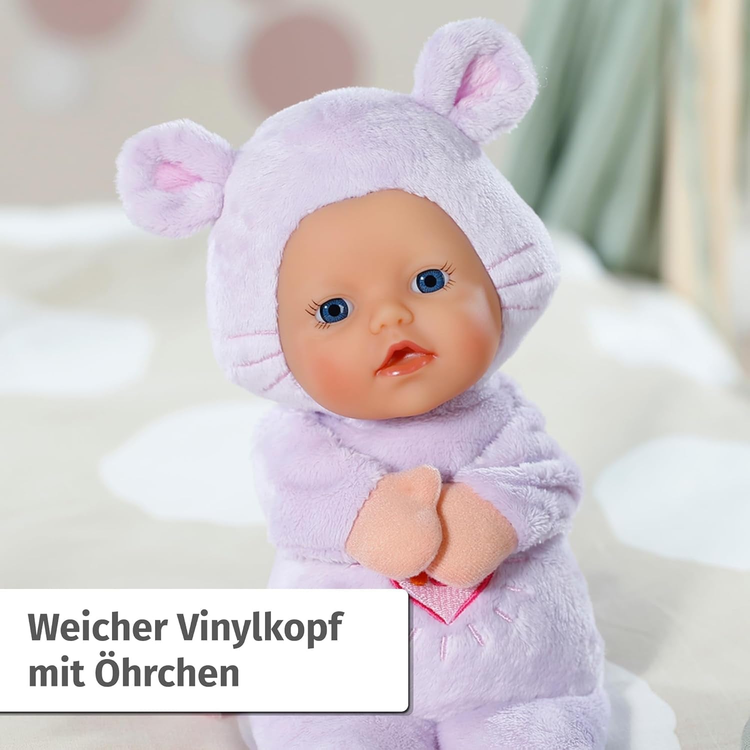 Myš Baby Born pro miminka měkká panenka, 26 cm, s kapsičkami na uši a prsty, pro novorozence, 836590 Zapf Creation, růžová
