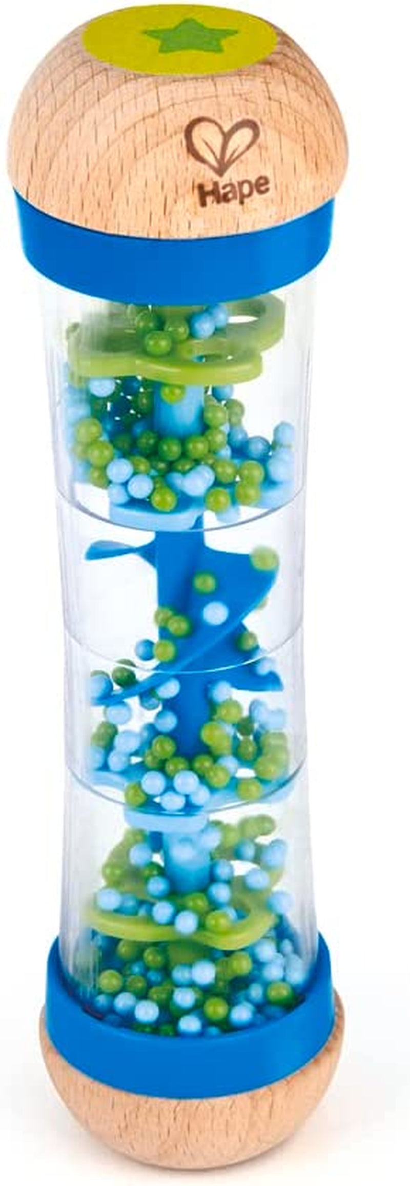 Hape rainmaker | mini hudební hračka s dřevěnými rolničkami, modrá Bebe Toys Naty Shop Blue