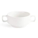 Olympia Whiteware polévkové misky s uchy 400ml (6 kusů) - vhodné do trouby, mikrovlnky, mrazáku a myčky C239