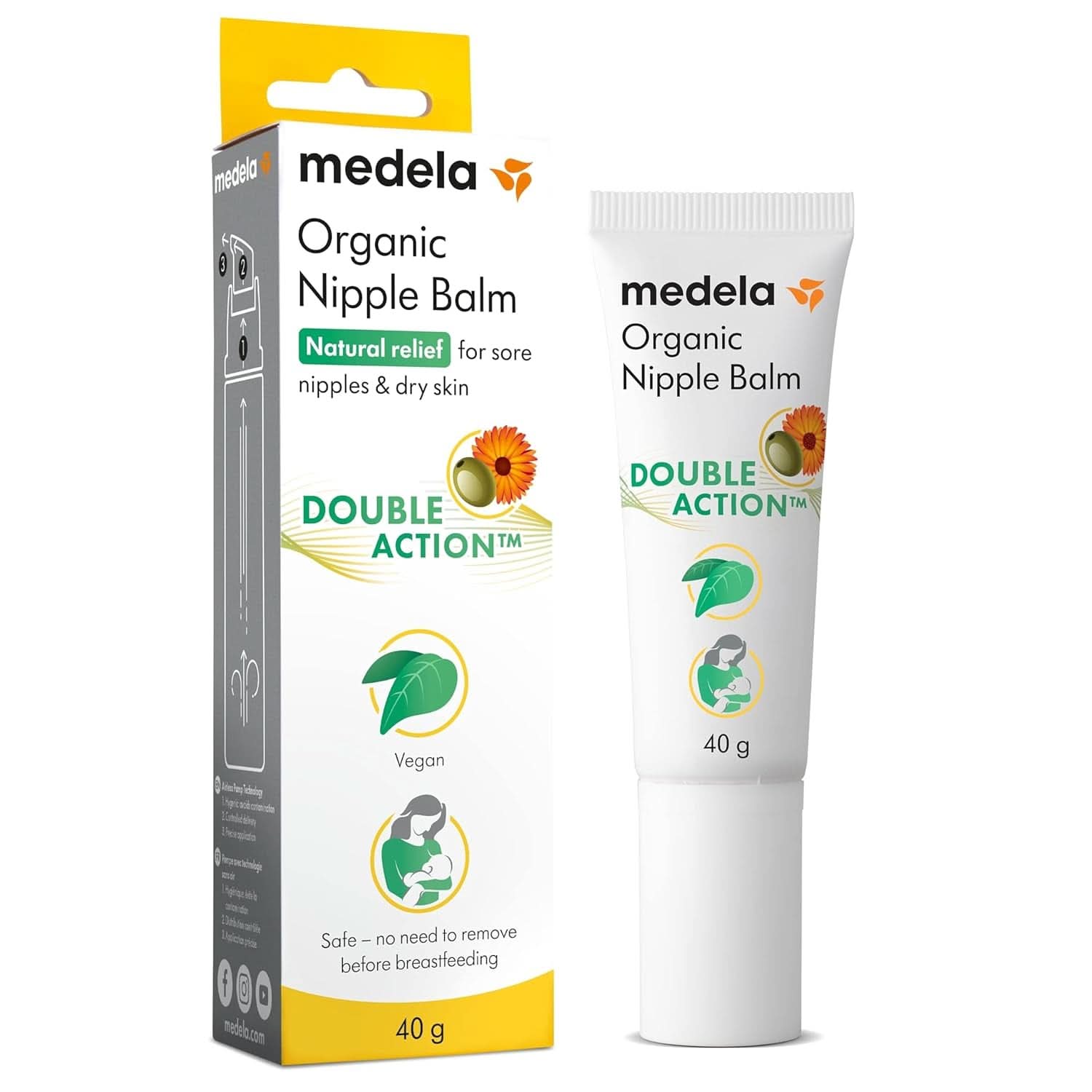 Medela Bio-Brustwarzenbalsm – Beruhigend Und Pflegend Für Stillende Mütter – Hergestellt Aus Naturichen, Sicheren Inhaltsstoffen – Linderung Bei Beanspruchten Brustwarzen – Postpartum Essentials 40 G Příslušenství Jídlo a kojení Baby NatyGme Bio Brust40Gme
