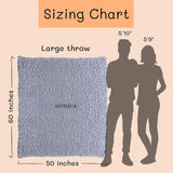 Masivní pletená deka, přehoz, 100% ručně pletená žinylkovou přízí Jumbo (127 X 152,4 cm, šeříkově šedá) Postele a přikrývky Adyrescia