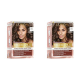 L'Oréal Paris Permanentní barva na vlasy pro každý tón pleti, barvení bez amoniaku, univerzální nahé tóny s plným krytím šedivých vlasů, Excellence Creme, no. 5U světlý kaštan (hnědý), 1 ks barva na vlasy Naty Shop 5U 192 G (balení 2 ks)