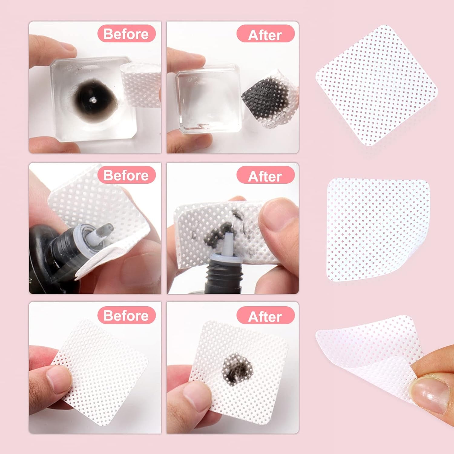 Qufiiry 300 Stück Fusselfreie Nageltücher, ubrousky na nehty nepouštějící vlákna, Wattepady Fusselfrei Nagel, Nagel Wischtücher Für Cleaner Gelnägel Nagellackentferner Wattepads Ubrousky na nehty Pads
