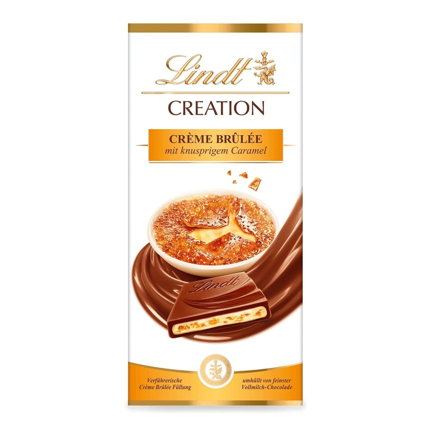 Lindt Schokolade Creation Crème Brûlée Tafel | Crème Brûlée Füllung Mit Knusprigem Karamell, Umhüllt Von Feinster Vollmilch-Schokolade | Schokoladentafel | Schokoladengeschenk, 150G Naty Shop Výchozí název