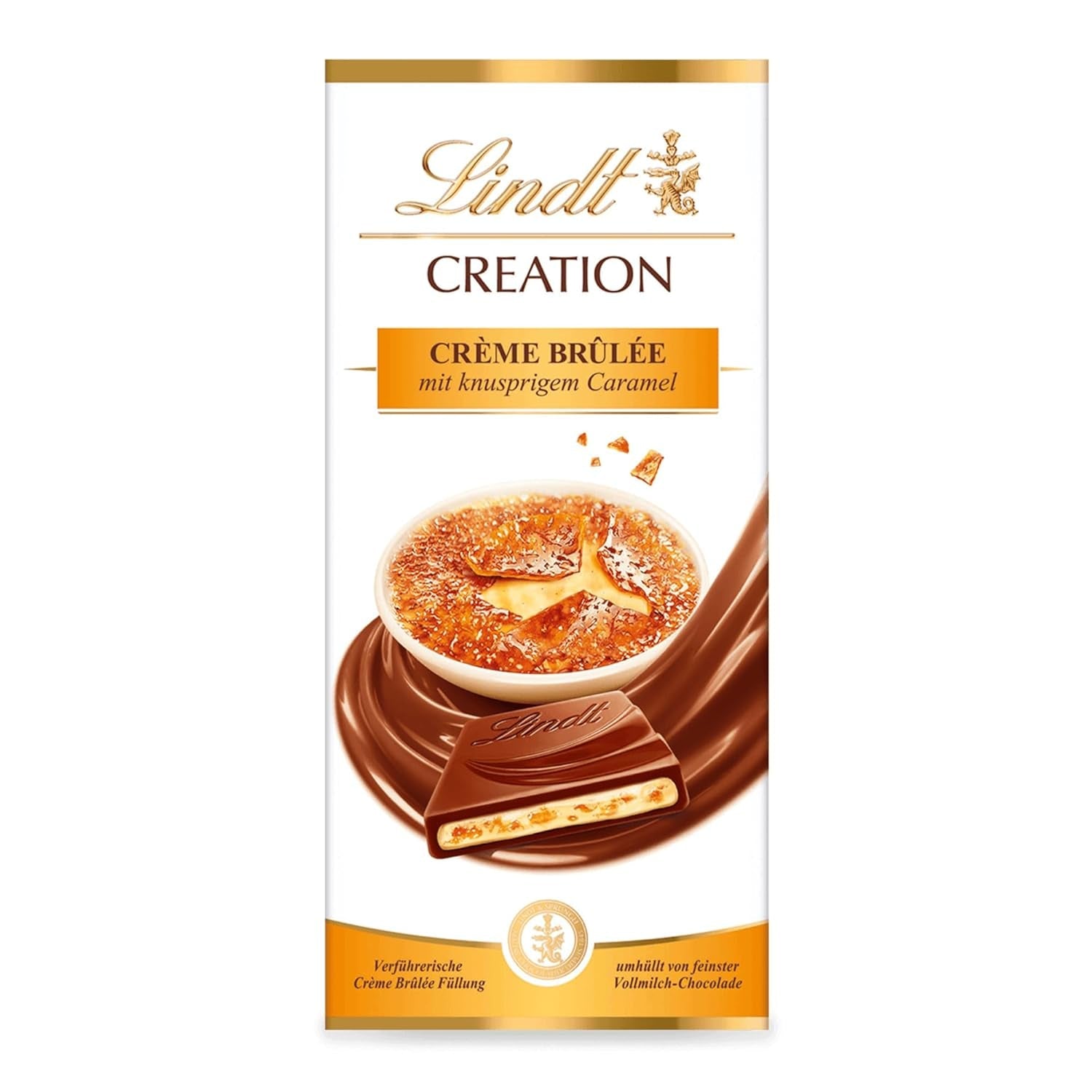 Lindt Schokolade Creation Crème Brûlée Tafel | Crème Brûlée Füllung Mit Knusprigem Karamell, Umhüllt Von Feinster Vollmilch-Schokolade | Schokoladentafel | Schokoladengeschenk, 150G Naty Shop Výchozí název