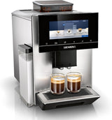 Siemens EQ900 TQ903D03 Automatický kávovar na espresso, Ovládání aplikací, Intuitivní dotykový displej, Režim Barista, AromaBoost, Redukce hluku, Prémiový mlýnek, Automatické čištění párou, 1500 W, Nerezová ocel