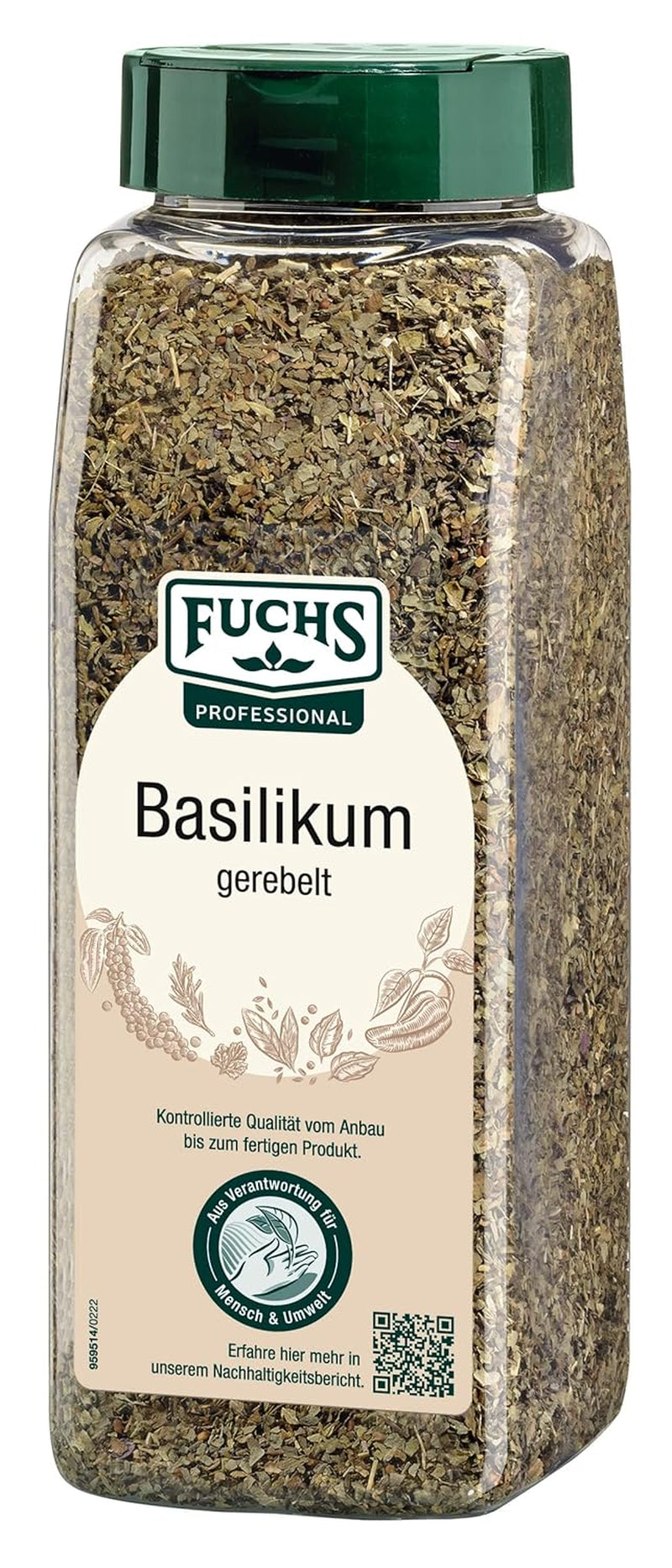 - Basilikum gerebelt | Středomoří Gewürzkraut für Großverbraucher | Mit praktischem Streuaufsatz | 150 g ve velkém množství