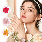 Nail Art Flower Set Decoration - Gelnägel Zubehör 3 Farben (oranžová, Blassrosa, Rose), Nail Art Aufkleber Trockene Blumen Kit Getrocknete Blumen Zubehör Set DIY Nageldekoration