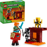 LEGO Minecraft Lava Duel of the Deep, Hračka pro fanoušky videoher, Pevnost s minifigurkami včetně Alex, Skeleton Wither, Lohe a Strider, Dárek pro dívky a chlapce 6 let 21266 Stavebnic Besuche den LEGO-Store Výchozí název