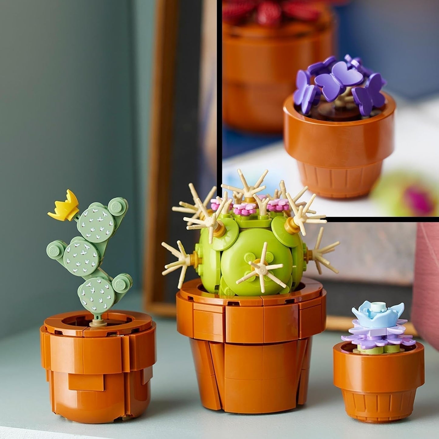 Mini rostlinky LEGO Icons, 9 sestavitelných umělých květin, sada botanických sbírek pro dospělé se sestavitelným terakotovým květináčem, domácí dekorace, dárek pro ženy a muže 10329 Stavebnice Besuche den LEGO-Store
