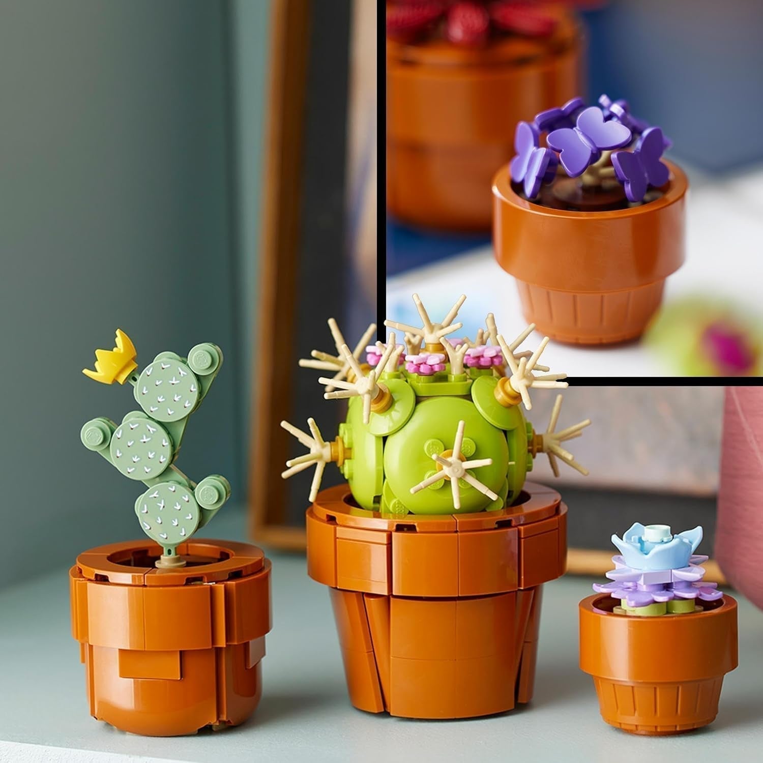 Mini rostlinky LEGO Icons, 9 sestavitelných umělých květin, sada botanických sbírek pro dospělé se sestavitelným terakotovým květináčem, domácí dekorace, dárek pro ženy a muže 10329 Stavebnice Besuche den LEGO-Store