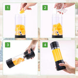 Mixér Smoothie Maker Tragbarer Entsafter: 380 ml Standmixer Persönlicher Shaker Proteinshake Mit 6 Edelstahlmesser Tragbar-Bpa-Freie Mit Usb-Mixbecher Für Shakes,Saftoutdoor,Schwarz Bucatarie Naty Shop